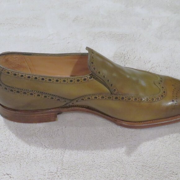Edward Green x Leffot Wigmore Chameleon Burnished Antiqued Brogue Loafers 8D - Picture 5 of 9